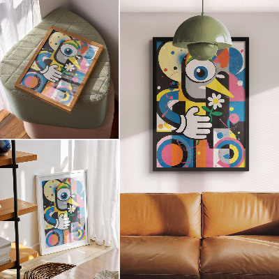 Premium wall art Geometric abstraction, vivid colors, contrasts