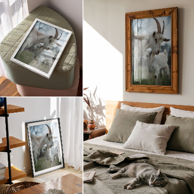 Poster Goats against the backdrop of nature, full of peace and harmony