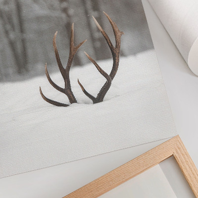 Premium wall art Winter landscape with antlers in the snow