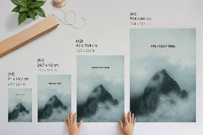 Premium wall art Monochromatic mountain mystical atmosphere peace