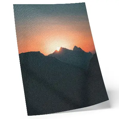 Premium wall art mountains sunset with a peaceful atmosphere