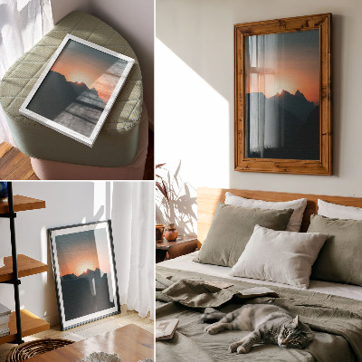 Premium wall art Mountains sunset magic peace