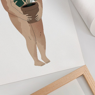 Premium wall art Woman with a flowerpot elegance minimalism peace