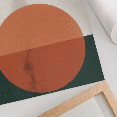 Decorative poster birds in flight orange minimalist circle