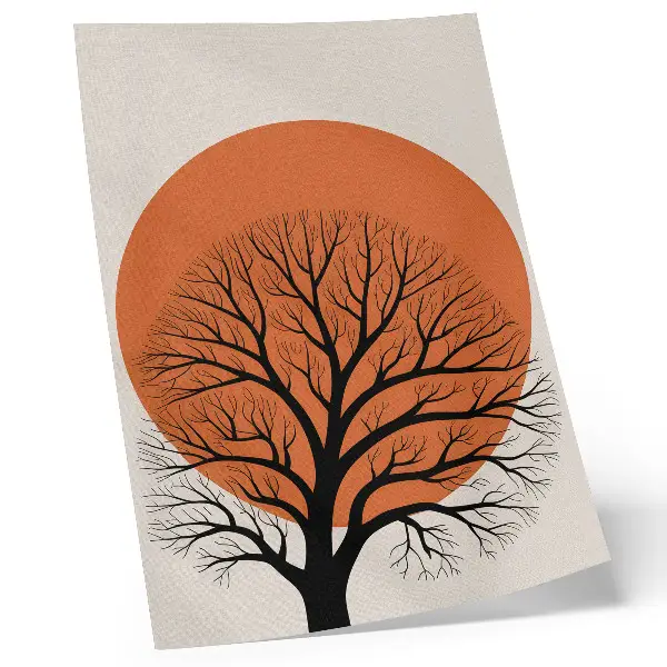 Minimalist tree poster with strong contrast and harmonious composition