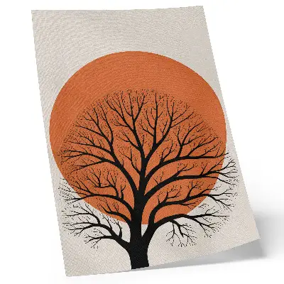 Minimalist tree poster with strong contrast and harmonious composition