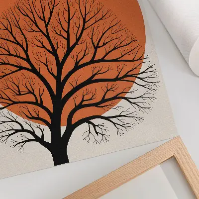 Minimalist tree poster with strong contrast and harmonious composition