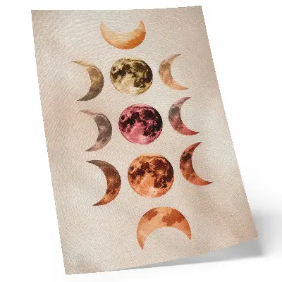 Premium wall art featuring the symmetry of the moons with warm colors and a cosmic atmosphere