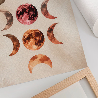 Premium wall art Symmetry of the moons, warm colors, cosmic atmosphere
