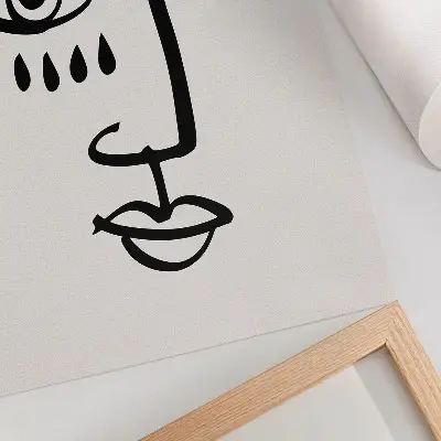 Decorative poster abstract facial lines in modern minimalism style