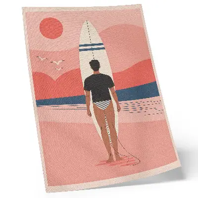 Surfer board beach sea peace relaxation poster 