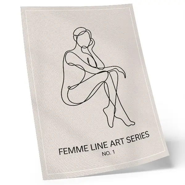 Decorative poster subtle form lines in harmony and elegance