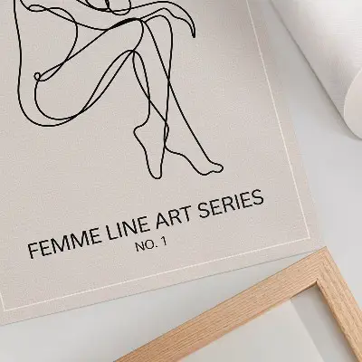 Decorative poster subtle form lines in harmony and elegance