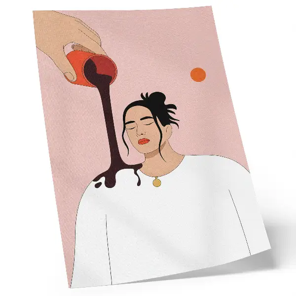 Minimalist figure under a dark stream wall art premium print
