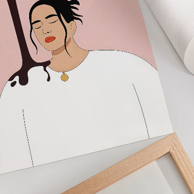 Premium wall art A minimalist figure under a dark stream