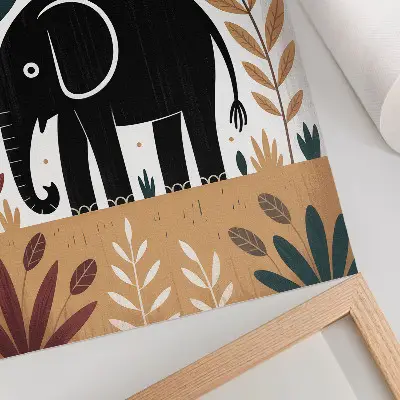 Elephant among leaves decorative poster elegant nature-inspired wall art