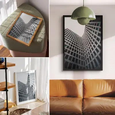 Modern architecture vertical lines premium wall art