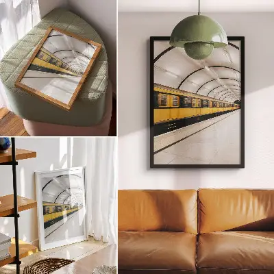 Decorative poster modern metro theme with smooth dynamic lines
