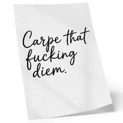 Motivational slogan poster black font on a white background