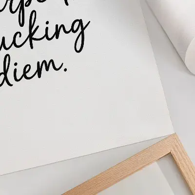 Motivational slogan poster black font on a white background