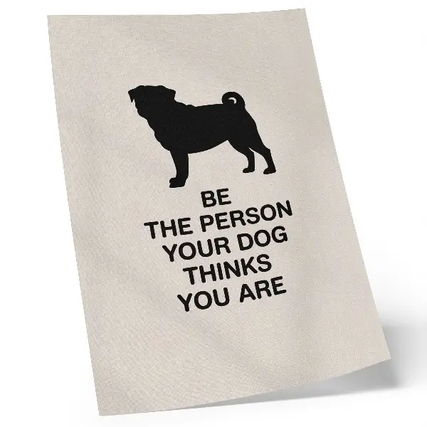 Premium wall art featuring a motivational dog design