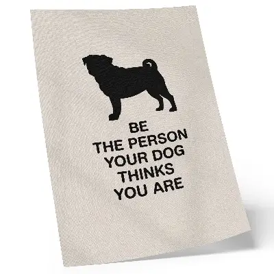 Premium wall art featuring a motivational dog design