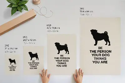 Premium wall art featuring a motivational dog design