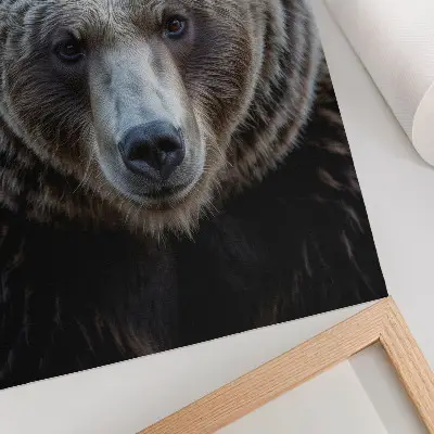 Bear portrait poster realistic, calm, and strong