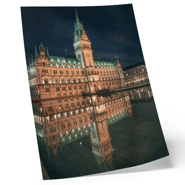 Premium wall art classic architecture reflected in evening light