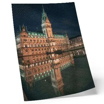 Premium wall art classic architecture reflected in evening light