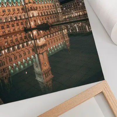 Premium wall art classic architecture reflected in evening light