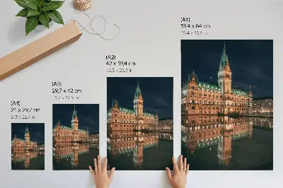 Premium wall art classic architecture reflected in evening light