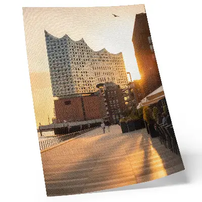 Urban landscape sunset poster elegant aesthetic design