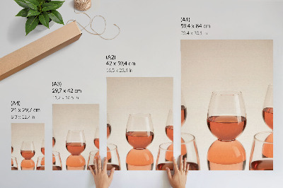 Premium wall art Glasses with pink liquid on a light background