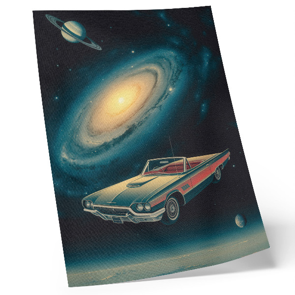 Art print A car in space is a fantastic combination