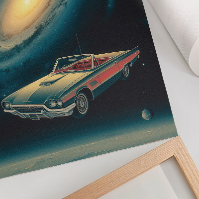 Art print A car in space is a fantastic combination