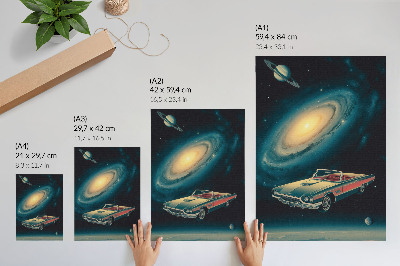 Art print A car in space is a fantastic combination