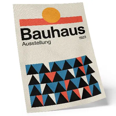 Bauhaus graphics art print with an orange accent