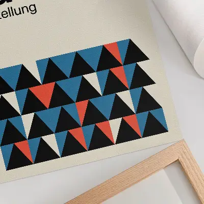 Bauhaus graphics art print with an orange accent
