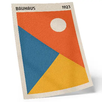 Art print with geometric shapes and intense colors for a modern atmosphere