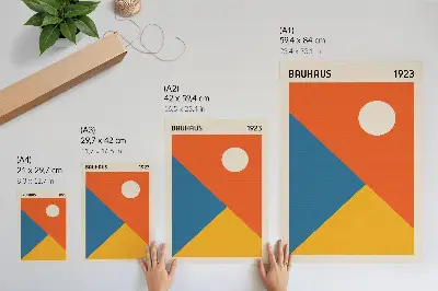 Art print with geometric shapes and intense colors for a modern atmosphere
