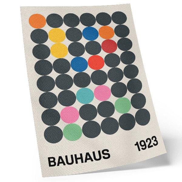 Premium wall art Geometric black circles vibrant colors Bauhaus inspirations