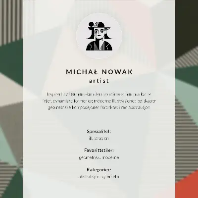 Poster with an expressive geometric pattern featuring a dominant color scheme and modern style