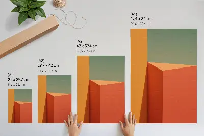 Premium decorative wall art geometric architecture with harmonious color space design