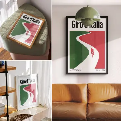 Poster contrasting colors in a dynamic minimalist style
