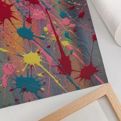 Premium wall art spots in yellow pink and turquoise colors