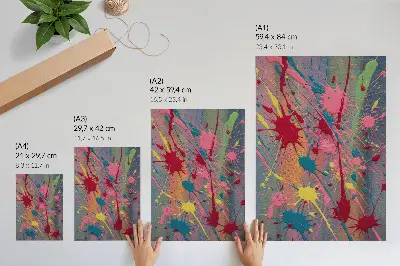 Premium wall art spots in yellow pink and turquoise colors
