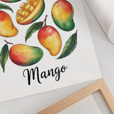 Decorative poster Exotic mango green leaves illustration style