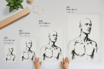 Poster Black and white drawing of a man's figure