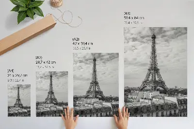 Eiffel Tower wall art elegant gray modern perspective print